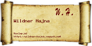 Wildner Hajna névjegykártya